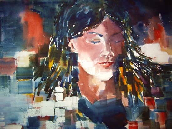 Contemporary Girl - Painting of Girl by Horsell Woking Surrey Artist Sera Knight