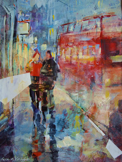 Painting of Couple by Horsell Woking Surrey Artist Sera Knight