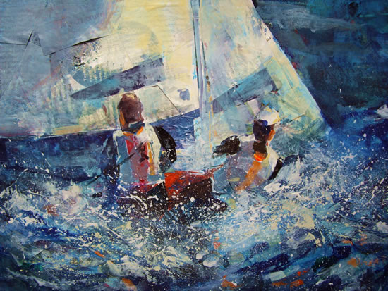 Adrift  - Boats Gallery of Paintings by Horsell Woking Surrrey Artist Sera Knight