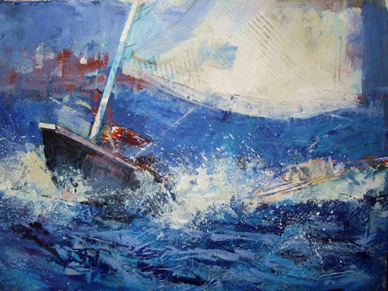 Splash  - Boats Gallery of Paintings by Horsell Woking Surrrey Artist Sera Knight