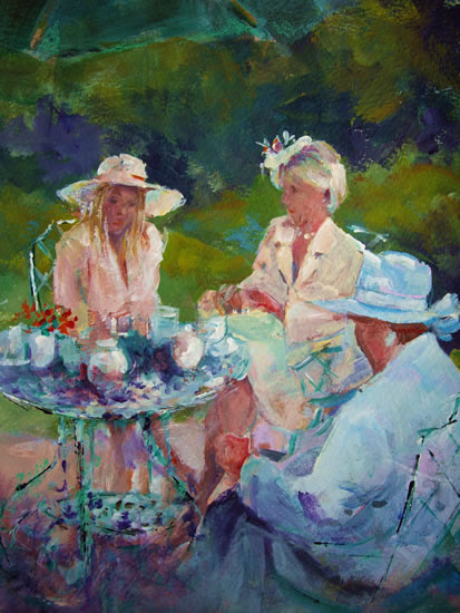 Painting of Ladies by Horsell Woking Surrey Artist Sera Knight