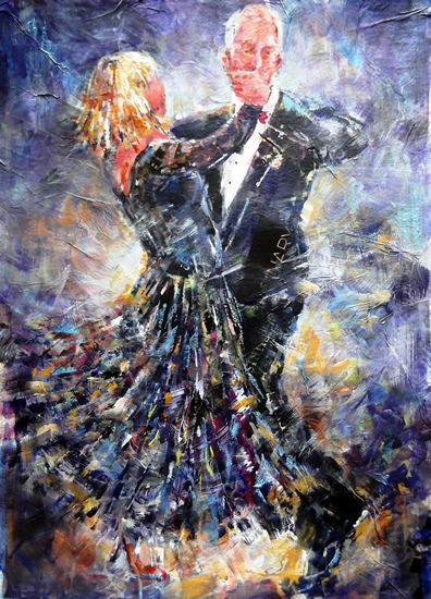 Ballroom Dancing - Waltz, Foxtrot or Quickstep - Painting in Dance Art Gallery