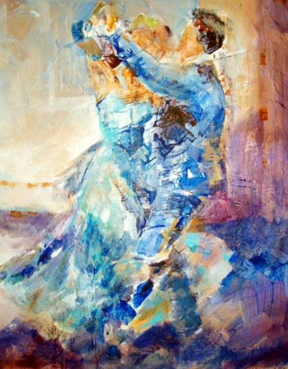 Ballroom Dancing 55 - Ballroom Dancers Waltzing - Gallery of Ballet & Dancing Pictures by Woking Surrey Artist Sera Knight