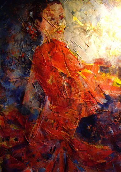 Flamenco Flame - Dancing Girl - Dance Art Gallery