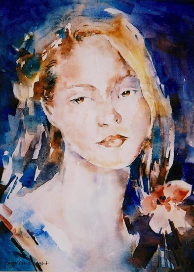 Portrait Painting Of Beautiful Girl