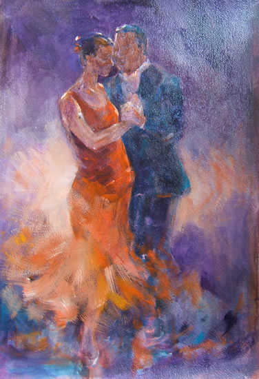 Tango - Tango Dancers - Ballet & Dance Collection of paintings by Artist Sera Knight - Horsell, Woking Surrey England