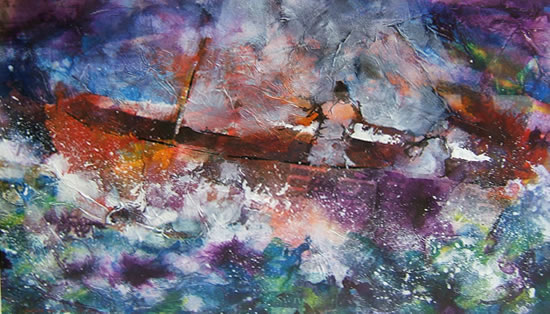 Boats Sailing - Painting by Horsell Woking Surrey Artist Sera Knight