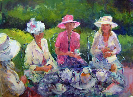 Tea-Time Painting by Horsell Woking Surrey Artist Sera Knight