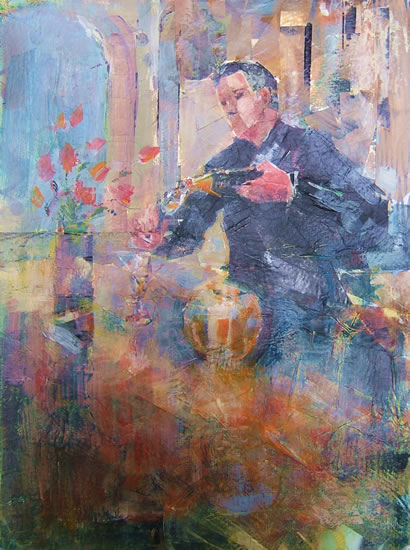 Champers - Champagne Is Served - Painting by Horsell Woking Surrey Artist Sera Knight