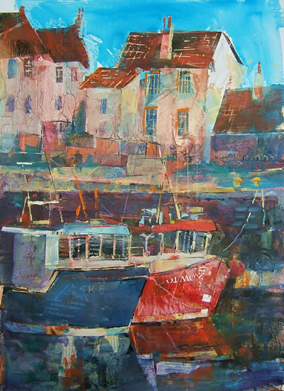 Harbour Cottages - Boats Gallery of Paintings by Horsell Woking Surrrey Artist Sera Knight