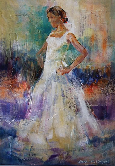 White Flamenco - Flamenco Dancer - Ballet & Dance Gallery of Art - Paintings bt Surrey Artist Sera Knight - Horsell, Woking Surrey England