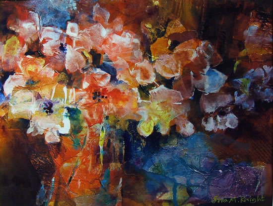 Woking Art Gallery - Flowers & Jug (Flower Arranging) - Painting by Horsell Woking Surrey Artist Sera Knight