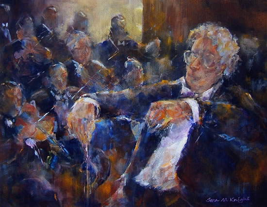 Orchestra & Conductor - Painting by Woking Surrey Artist Sera Knight - Classical Music Section