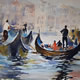 Gondolas Venice - Boats Gallery of Paintings by Horsell Woking Surrrey Artist Sera Knight