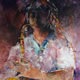 Woking Art Gallery - Musicians Collection - Saxophone Player - Painting by Horsell Woking Surrey Artist Sera Knight