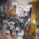 Woking Art Gallery - Street Scene Collection - Turkish Market  - Painting by Horsell Woking Surrey Artist Sera Knight