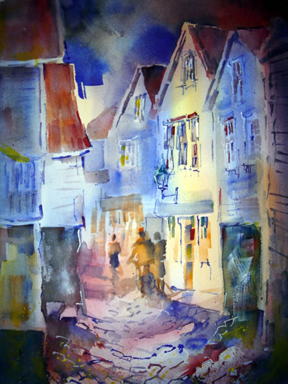 Street Scene - Art Gallery of Sera Knight - Surrey Artist