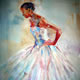 Poised to go - Ballet & Dance Gallery of Art - Paintings by Surrey Artist Sera Knight - Horsell, Woking Surrey England