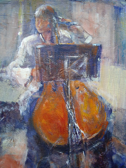 Woking Art Gallery - Orchestra & Classical Music Practice - Painting by Horsell Woking Surrey Artist Sera Knight